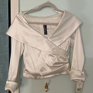 White satin evening wear top